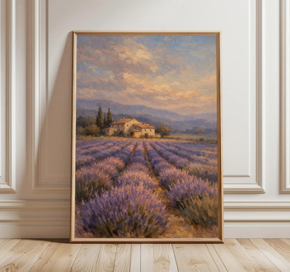 Provence Lavender Field Canvas Wall Art – French Countryside Landscape