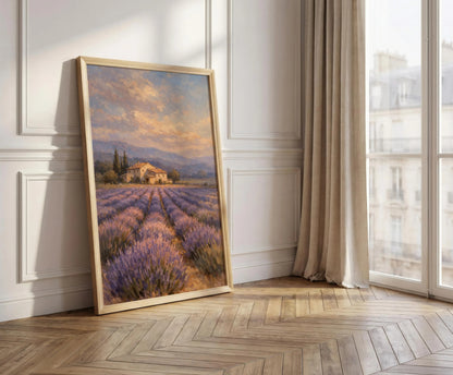 Provence Lavender Field Canvas Wall Art – French Countryside Landscape
