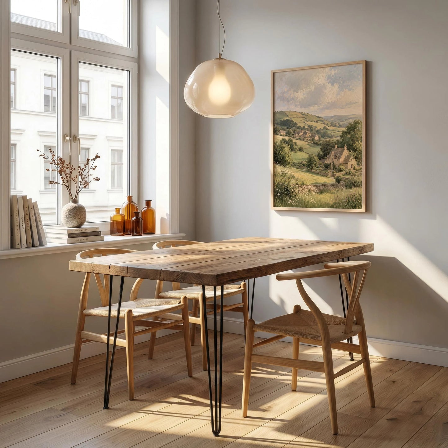 English Cotswolds Landscape – Rustic Countryside Canvas Wall Art